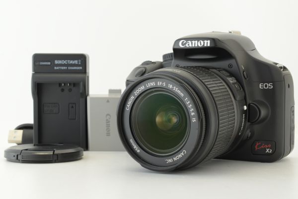 【美品 シャッターカウント3465回】Canon EOS Kiss X2 EF-s 18-55mm F3.5-5.6 IS キヤノン デジタル一眼レフカメラ EF-TN-JP2713