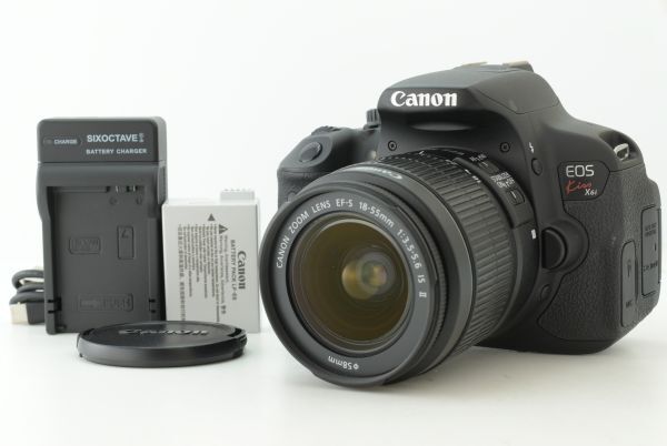 【美品】シャッターカウント5524回 Canon EOS Kiss X6i + EF-S 18-55mm F3.5-5.6 IS II キャノン デジタル一眼レフカメラ EF-TN-JP2738
