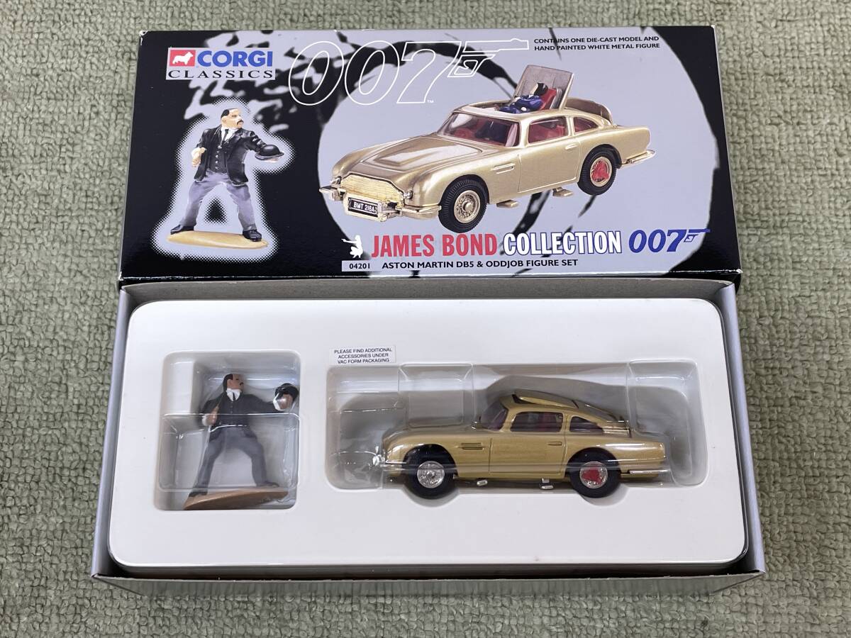 119-F49) 中古品 CORGI 007ジェームズ・ボンド コレクション ASTON MARTIN DB5＆ODDJOB FIGURE SET