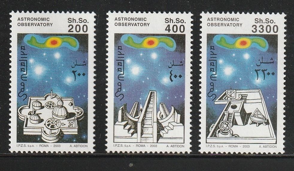 （ソマリア）2003年宇宙観測3種完、YVert & Tellier (France)カタログ評価18ユーロ