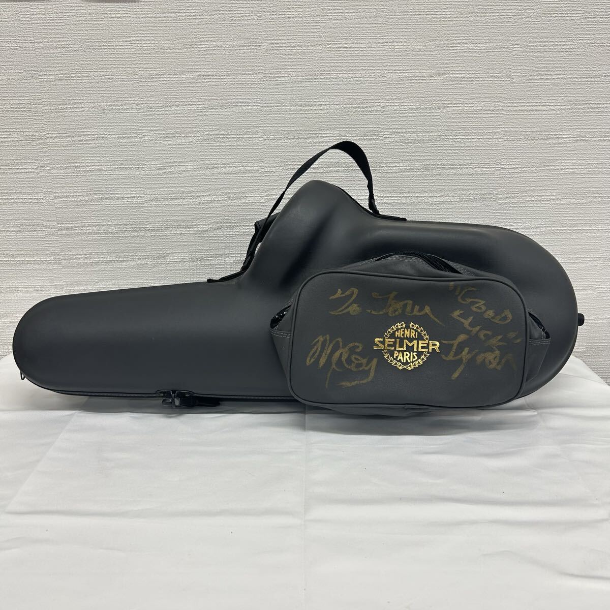 HENRI SELMER PARIS セルマー サックスケース フライトケース OP/TECHストラップ YAMAHA スライドグリス・サイン印字/書込み有 現状品