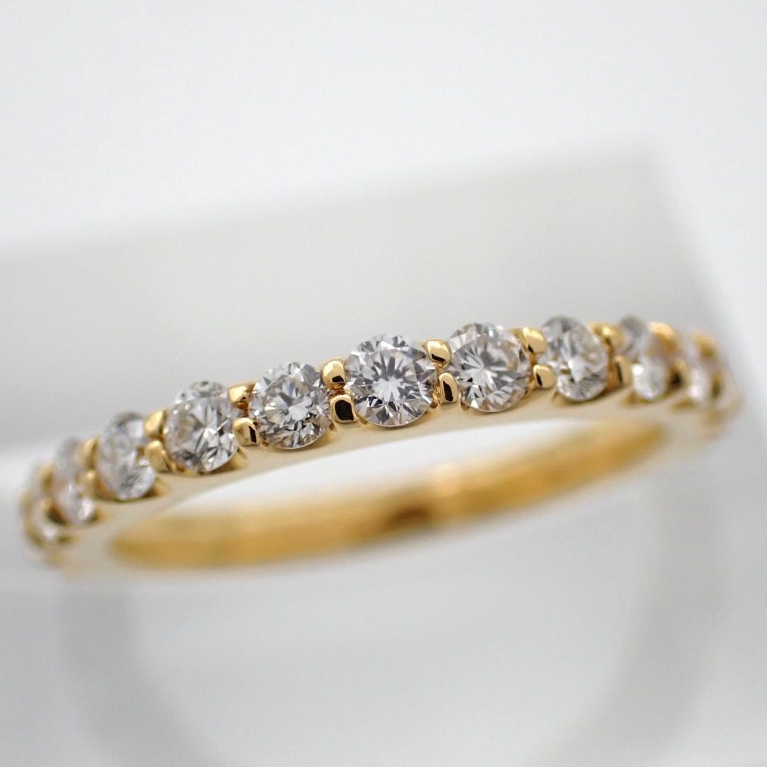 PonteVecchio ポンテヴェキオ 0.53ct ハーフ ダイヤモンド ダイヤ リング K18 6号 イエローゴールド 17P 17石 指輪 ハーフエタニティ 5179