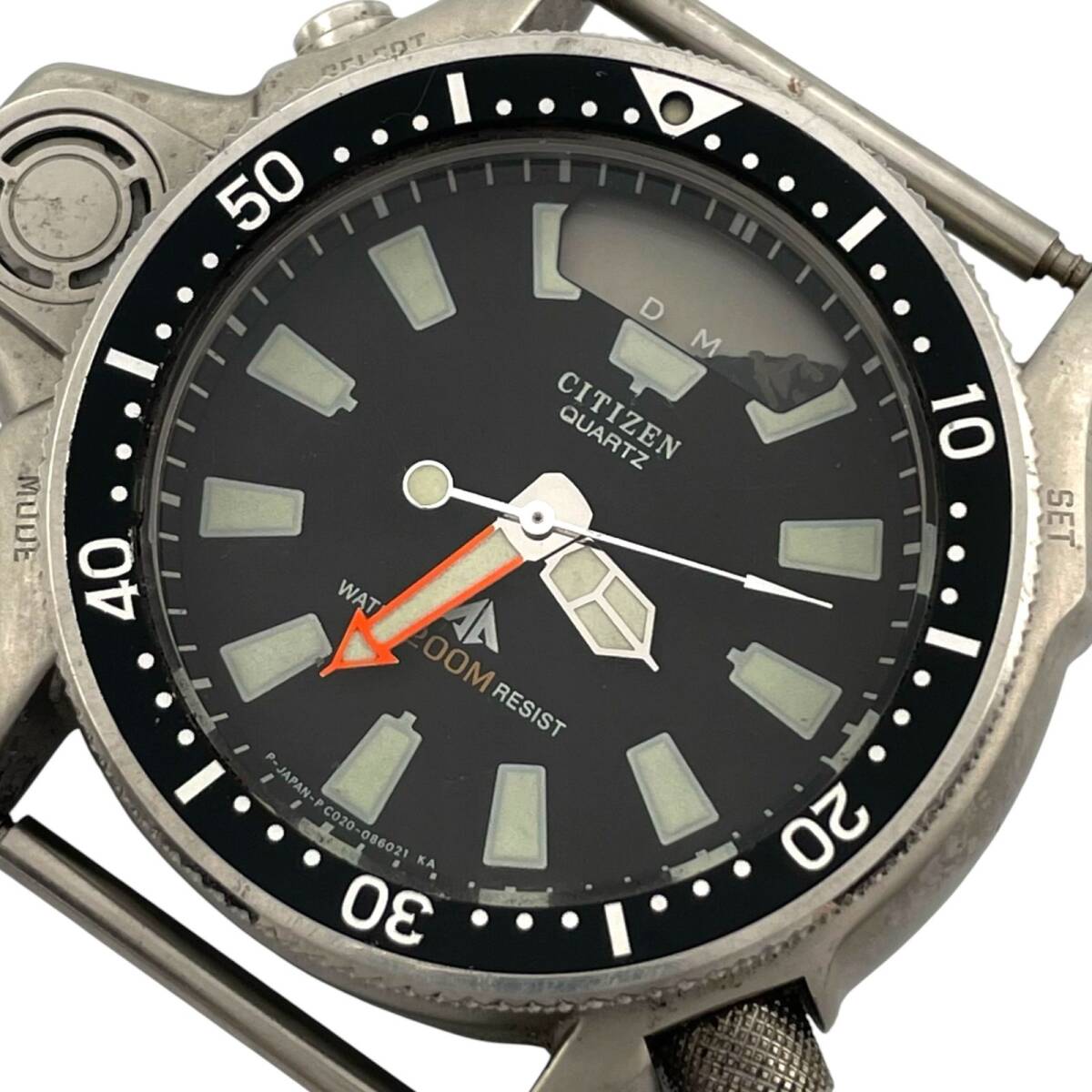 不動 シチズン CITIZEN プロマスター Promaster Aqualand C020 - 087305 Y クォーツ アナデジ アクアランド 腕時計 デプスメーター【a88】