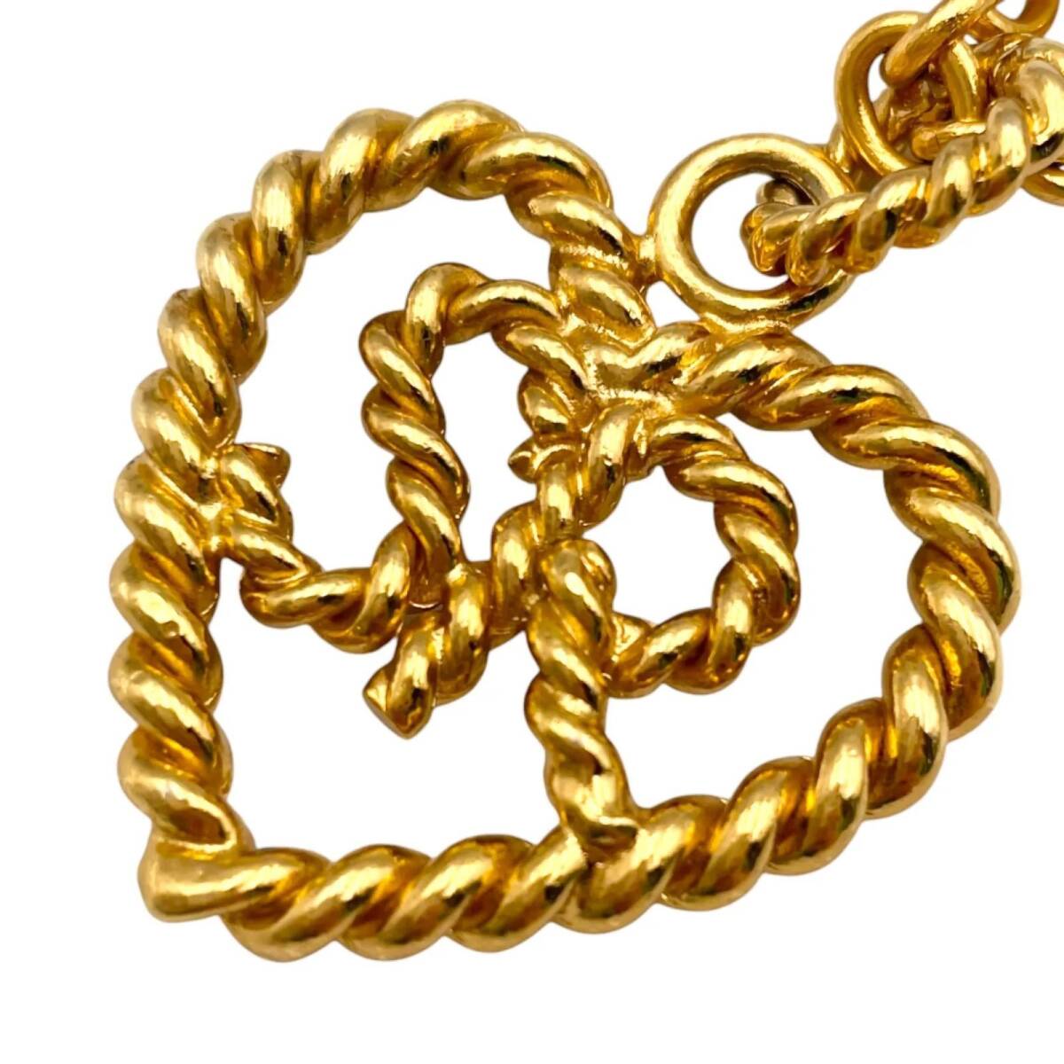 SONIA RYKIEL ソニアリキエル ネックレス ペンダント アクセサリー ゴールド ハート ロゴ ロープ ツイスト SR ロゴ ロング 【an20】