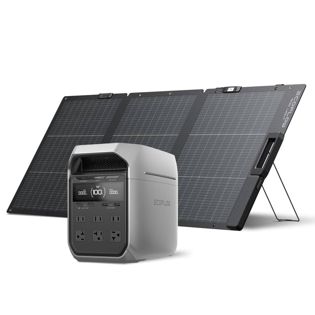 EcoFlow DELTA 3 Plus 1024Wh ポータブル電源 と 160Wソーラーパネル 1枚 2点セット リン酸鉄リm