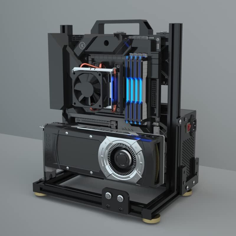 DIY コンピュータ ケース 良い放熱性能 オープンケース アルミニウム合金材質 (ATX)m