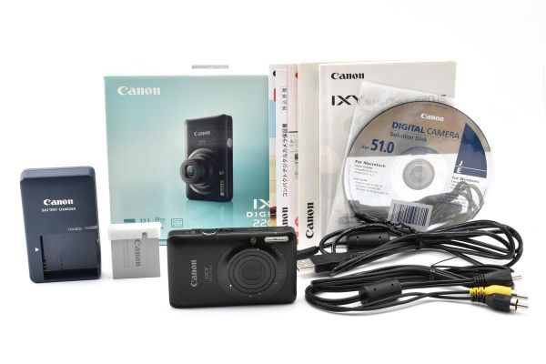★美品★ キャノン CANON IXY DIGITAL 220IS ブラック コンパクトデジタルカメラ A42 ★電池 充電器 元箱 取説★ #3598 #0270 #A71