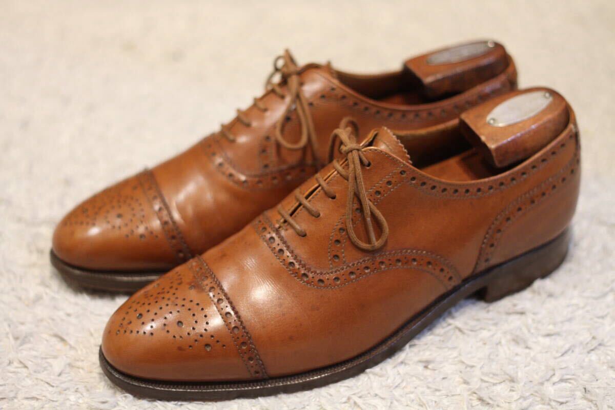 【良品/Crockett & Jones製】Lloyd Footwear セミブローグ 7.5E(ロイド フットウェア マスターロイド クロケット ジョーンズ キャップトゥ)