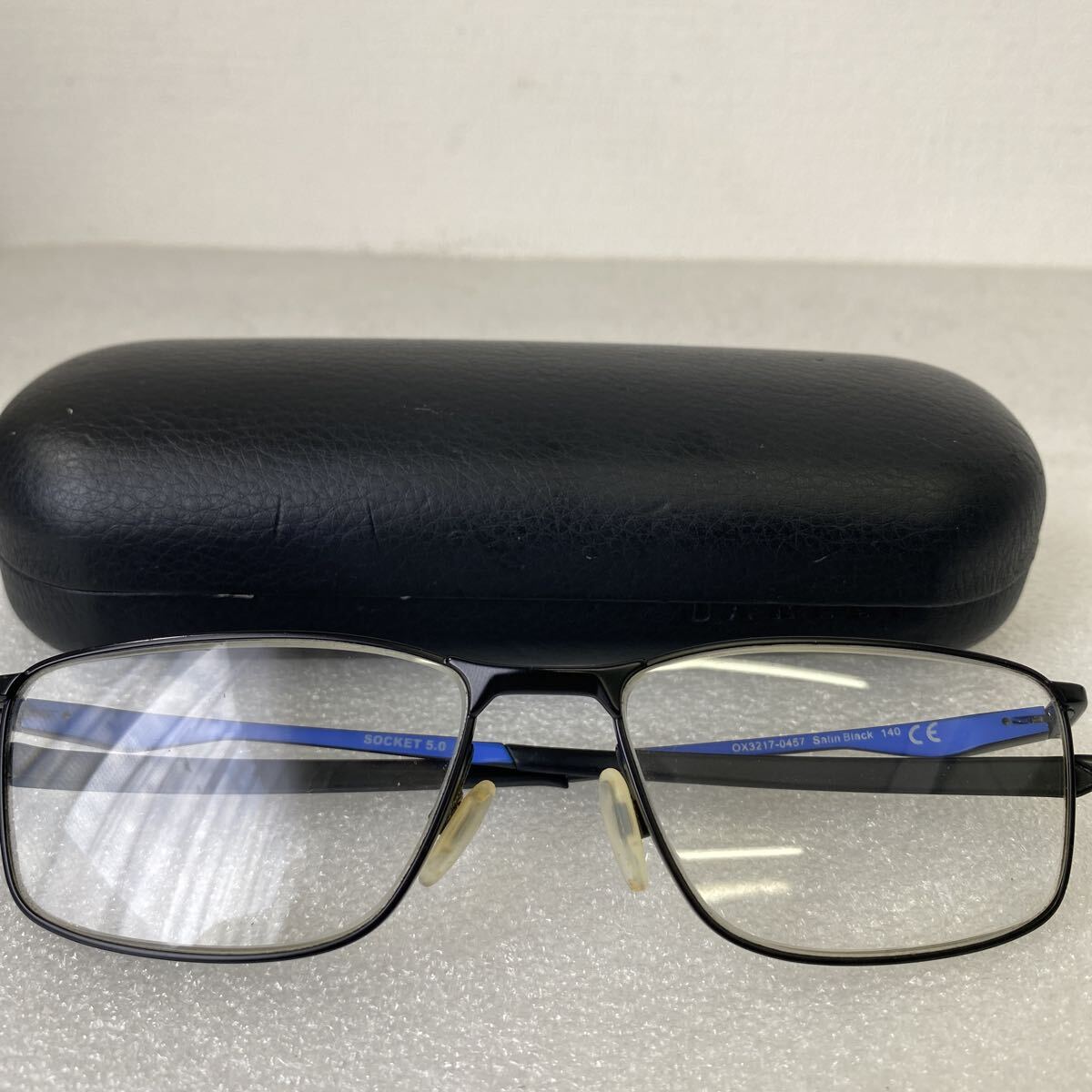 【OAKLEY】 オークリー Socket 5.0 メガネ メガネフレーム 度入り サテンブラック ブルー OX3217-0457 57-17 140 ケース付き
