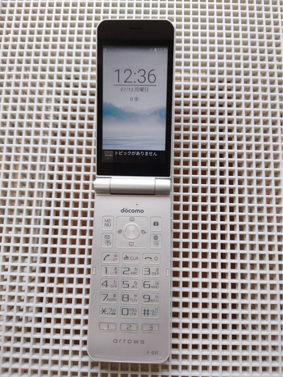 美品 F-03L シルバー 富士通 docomo 