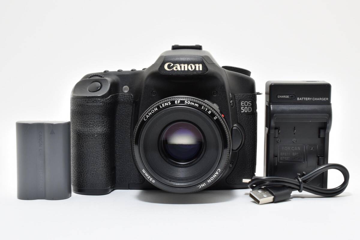 ★美品★ Canon EOS 50D + EF 50mm F1.8 Ⅱ Body Lens キヤノン ボディ レンズ セット 完動 キレイ ◆861