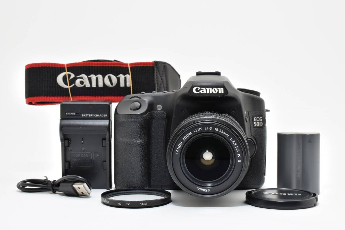★美品★ Canon EOS 50D ＋ EF-S 18-55mm F3.5-5.6 IS Ⅱ キヤノン Body Lens 完動 キレイ ■918
