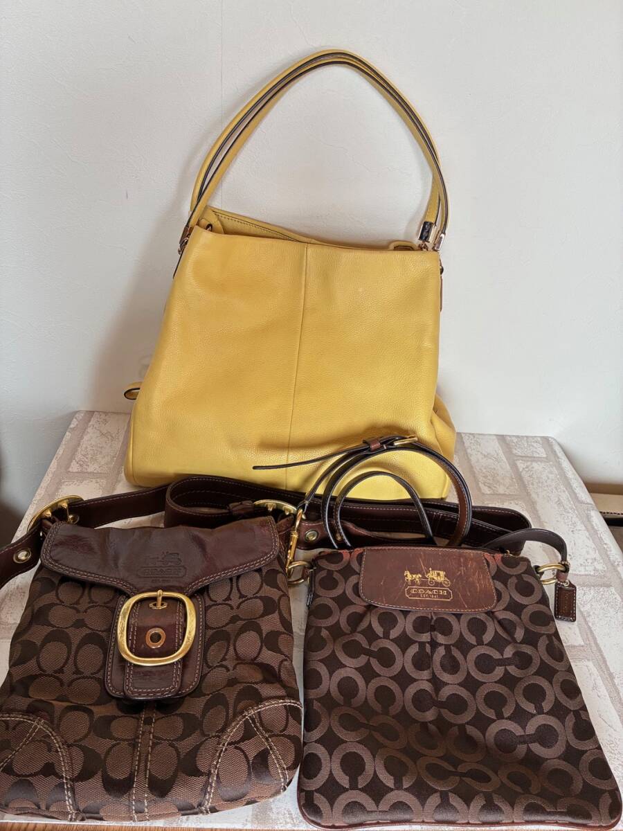 COACH 3点まとめ 26221 マディソン レザー フィービー/11442 ソーホー ブリーカー/41992 マディソンオプアートクロスボディー 中古品 