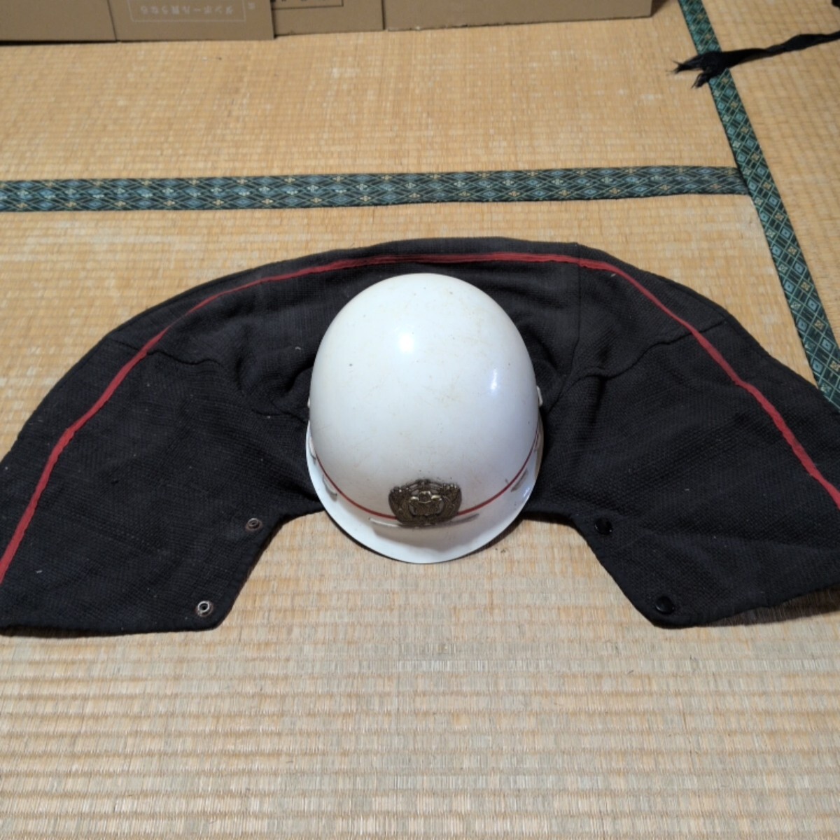 昭和レトロ　消防団用 半キャップ　Мサイズ