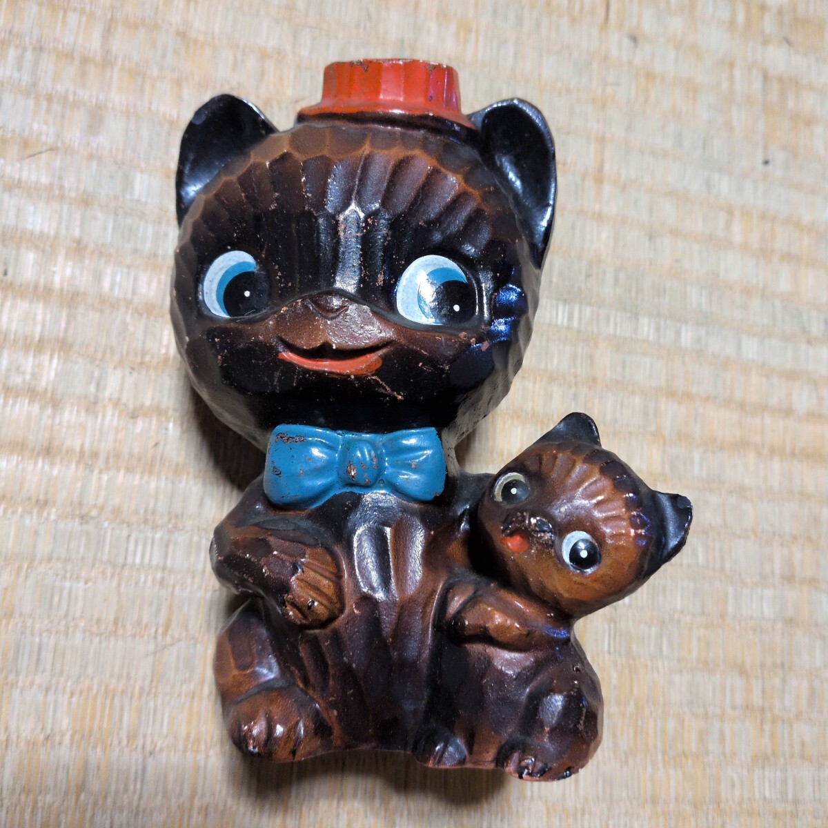 昭和レトロ ネコ 陶器 貯金箱
