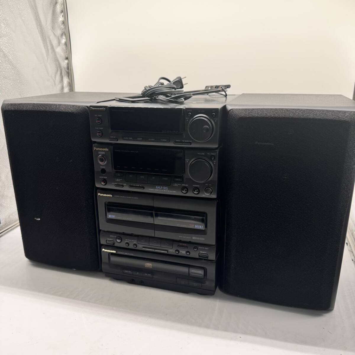 【通電確認済】パナソニック ダブルカセットCDレシーバー 3wayスピーカー H106-35①