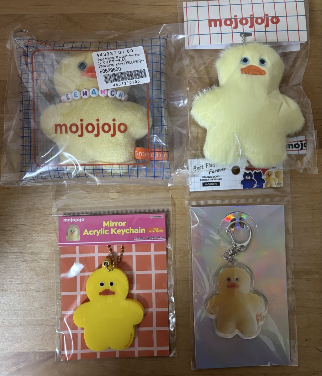 LEEマルシェ20th別注　Todd friends マスコットキーチェーン・クリアポーチ入り　モジョジョジョ mojojojo ひよこ　4点セット