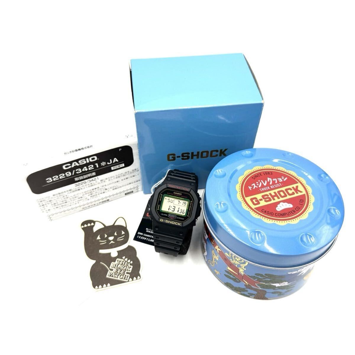 未使用品 G-SHOCK 招き猫 DW-5600TMN-1JR メンズ 腕時計 限定デザイン デジタル ブラック CASIO