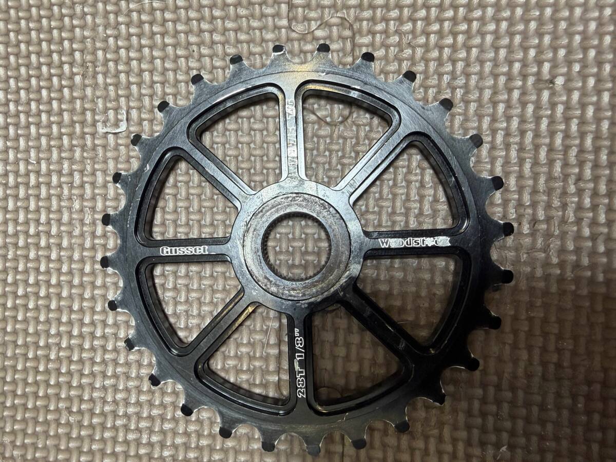 ★GUSSET ガセット★7075 T6アルミ製チェーンリング28T（19mmアクスル対応）1/8インチ幅★BrooklynMachineWorks ParkbikeやBMXに最適