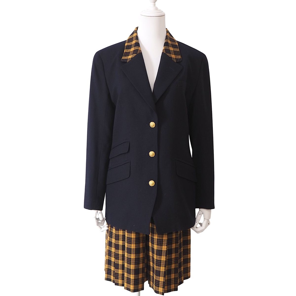 6-AG041 美品 希少 クリスチャンディオール Christian Dior ヴィンテージ 金ボタン セットアップ ジャケット パンツ M レディース
