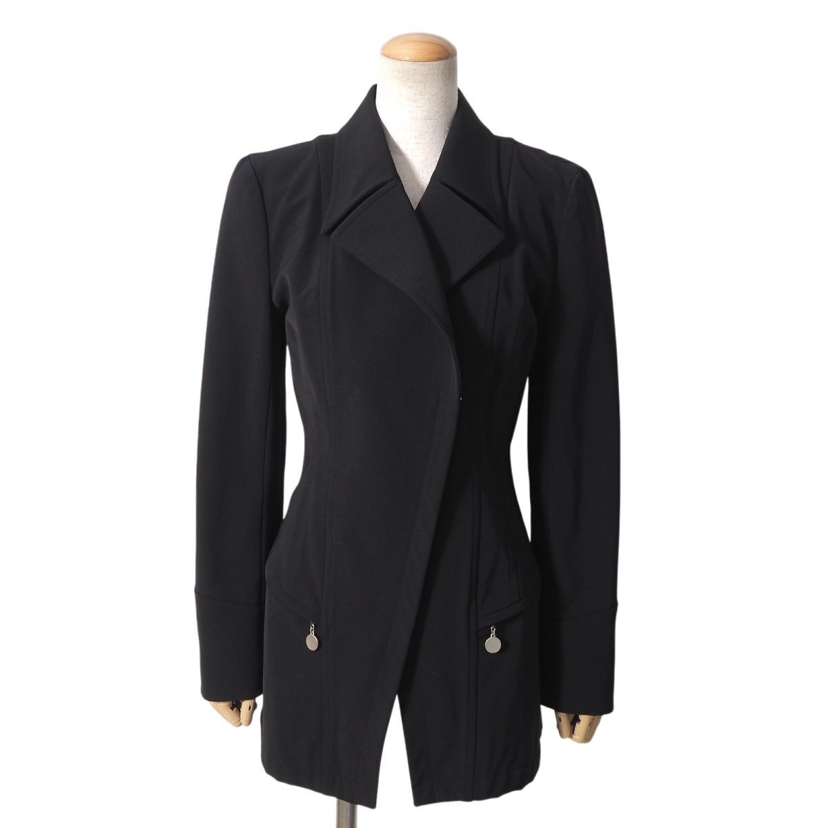 6-YD051 クリスチャンディオール Christian Dior Vintage Jacket ヴィンテージ ライダース ジャケット ブラック 38 レディース
