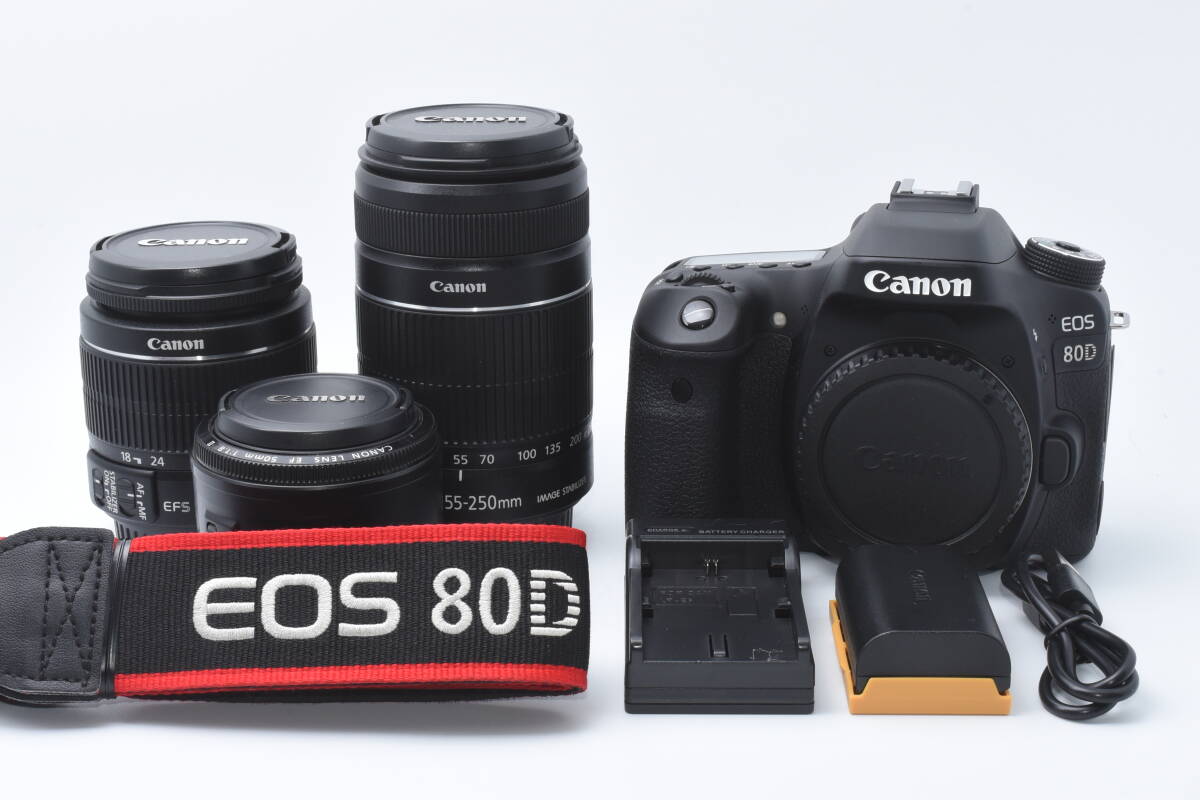 ★1円出品★ キャノン Canon EOS 80D トリプルレンズセット