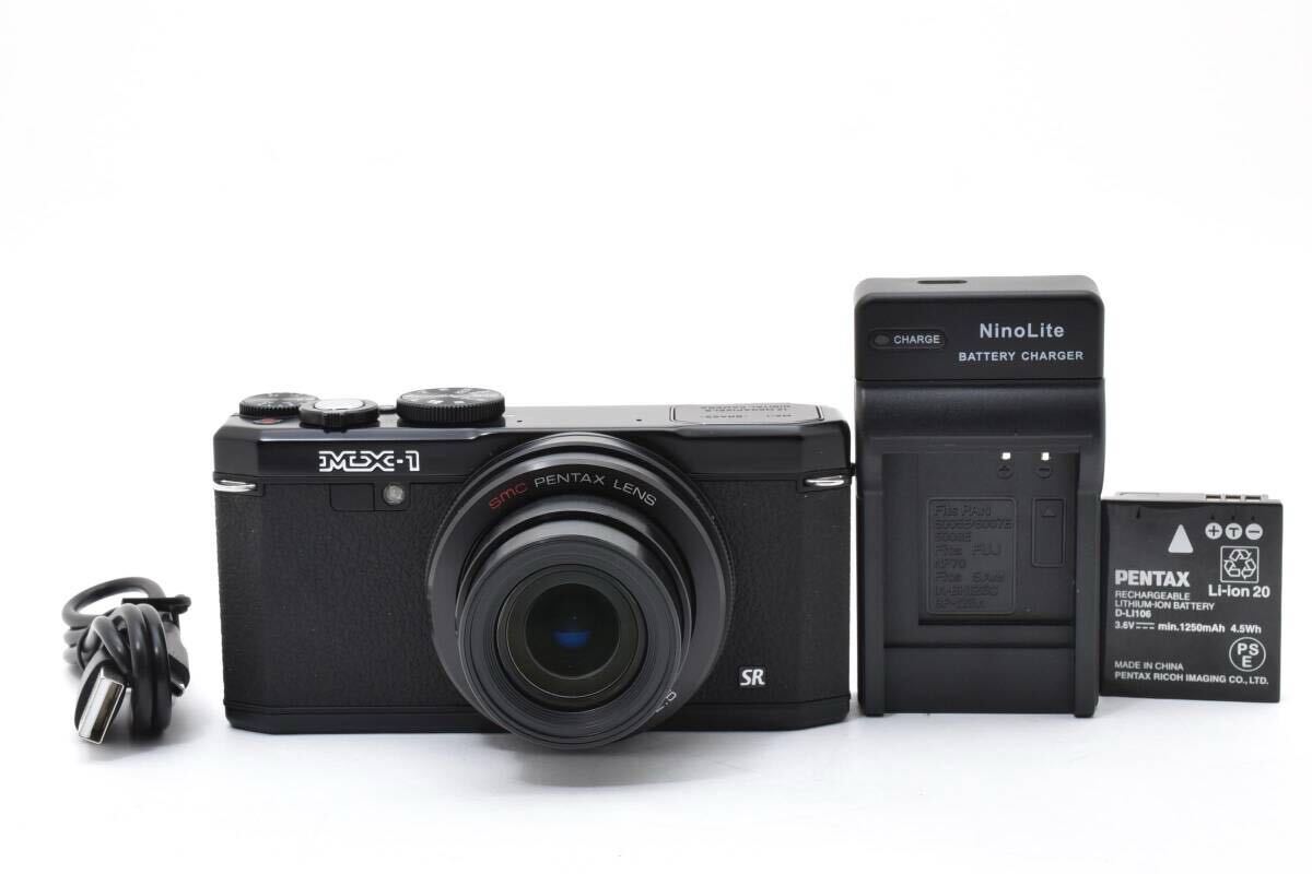 【美品】Pentax ペンタックス MX-1 ブラック コンパクトデジタルカメラ コンデジ 動作確認済 #2954925