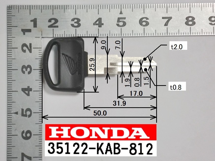 ★ホンダ純正 35122-KAB-812 キー ブランク ☆3/ リード50/AF20/リード90/HF05/ディオ/AF27/AF28/ディオ/AF34/AF35/フリーウェイ/MF03