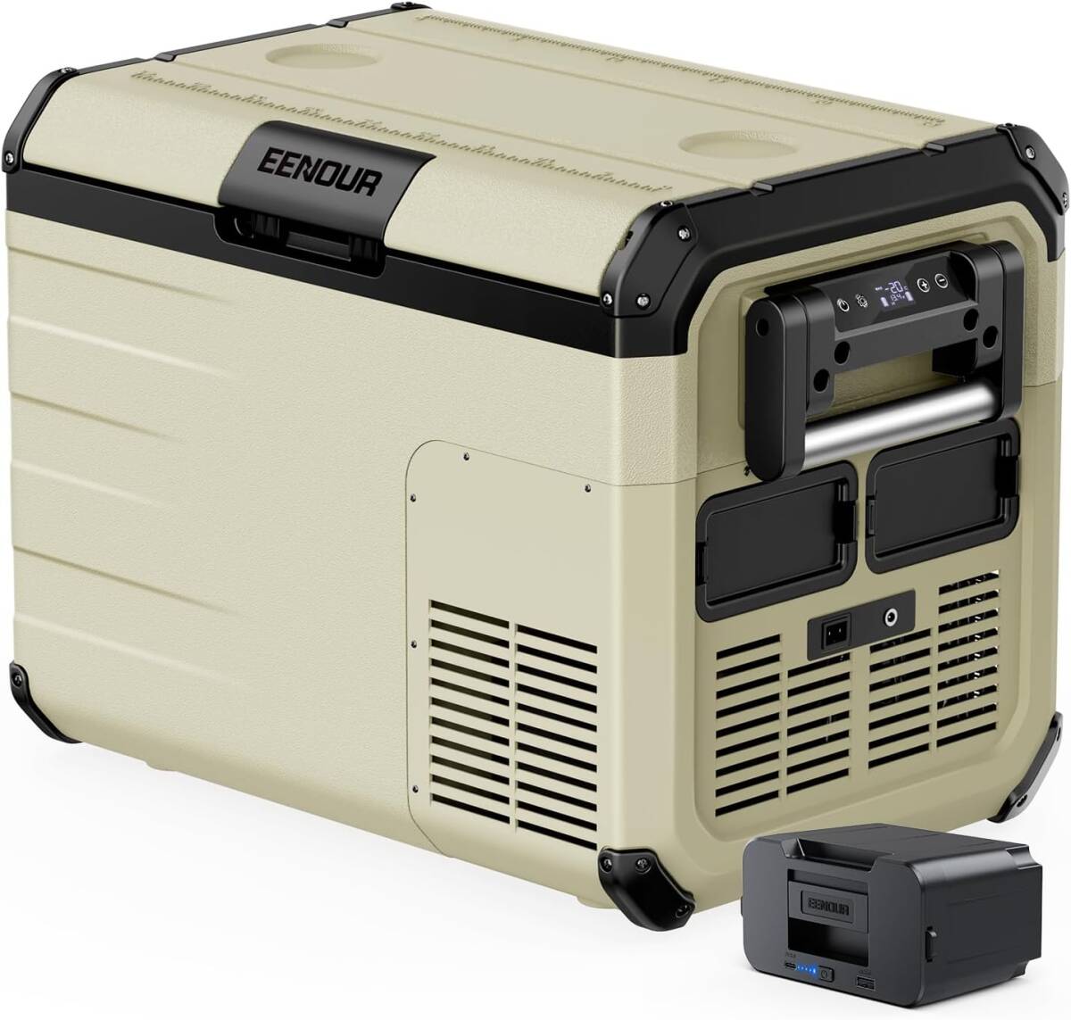 EENOUR 車載冷蔵庫 D35 35L -20℃～10℃ バッテリー1個付き 両開きフタ コンプレッサー式 4WAY電源対応 AC100V DC12V/24V 