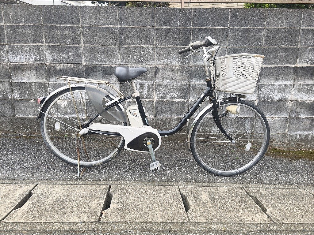 T12 中古電動アシスト自転車 1円売切り！パナソニック ビビNX 充電器付き 黒色 配送エリア内は送料3800円！