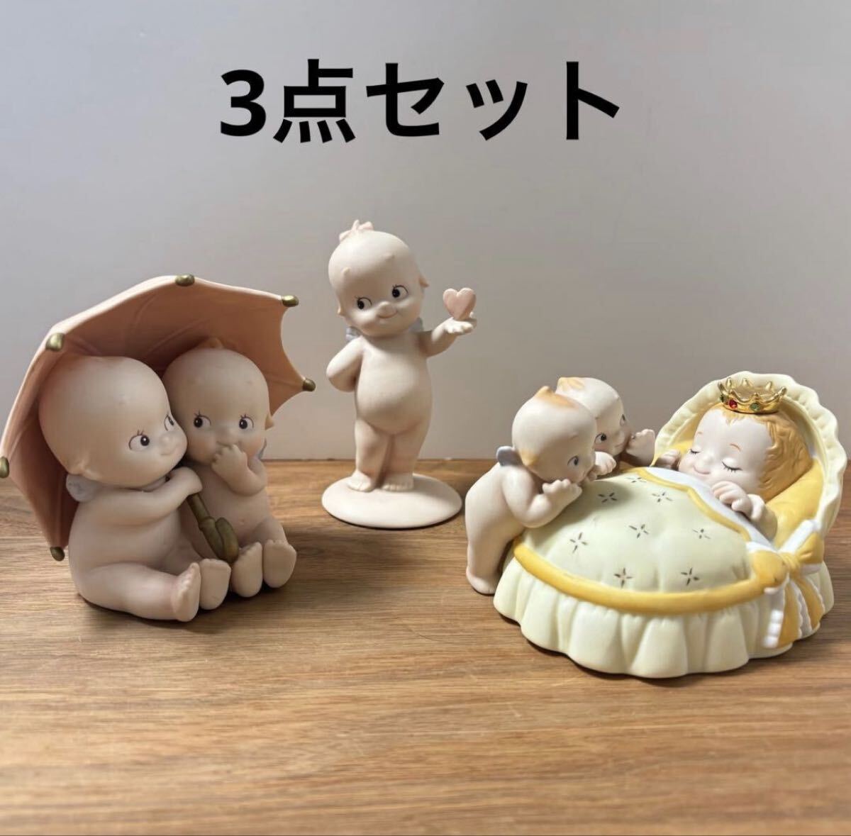 美品◇加藤工芸◇ローズオニール キューピー◇置物3点セット