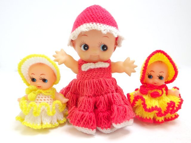 キューピー人形 ソフビ 3体まとめ 10～16㎝ 腕可動式 昭和レトロ 当時物