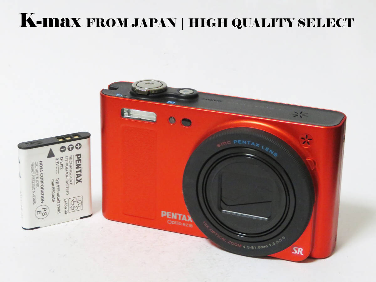 【極上美品】 Pentax Optio RZ18 Red 正常動作品 [Top Mint] Y2K CCD Sensor Classic #8815