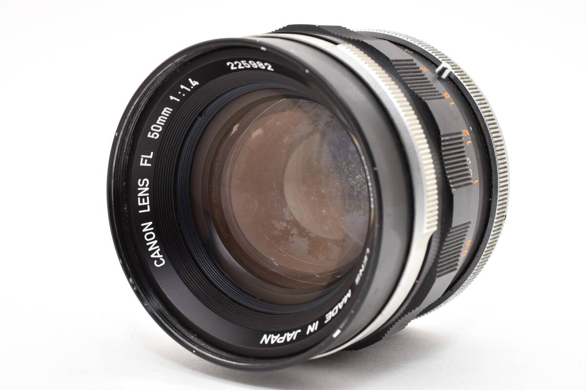 #5453 【完全ジャンク・部品取り】 CANON LENS FL 50mm F1.4 キヤノン オールドレンズ ★重度のカビ・くもりあり★