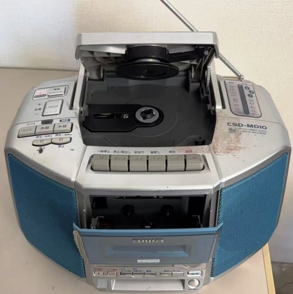 aiwa CSD-MD10 MD/CDラジカセ CD/テープ/ラジオOK MD不良 音出し確認済み ジャンク扱い /T260526-0005