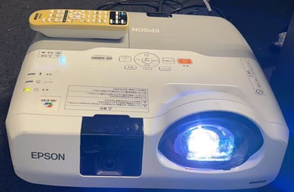 EPSON EB-436WT 3LCDプロジェクター 短焦点 HDMI映像表示確認済 動作品 リモコン付 ランプ1575H/359H表示 /T260605-0005