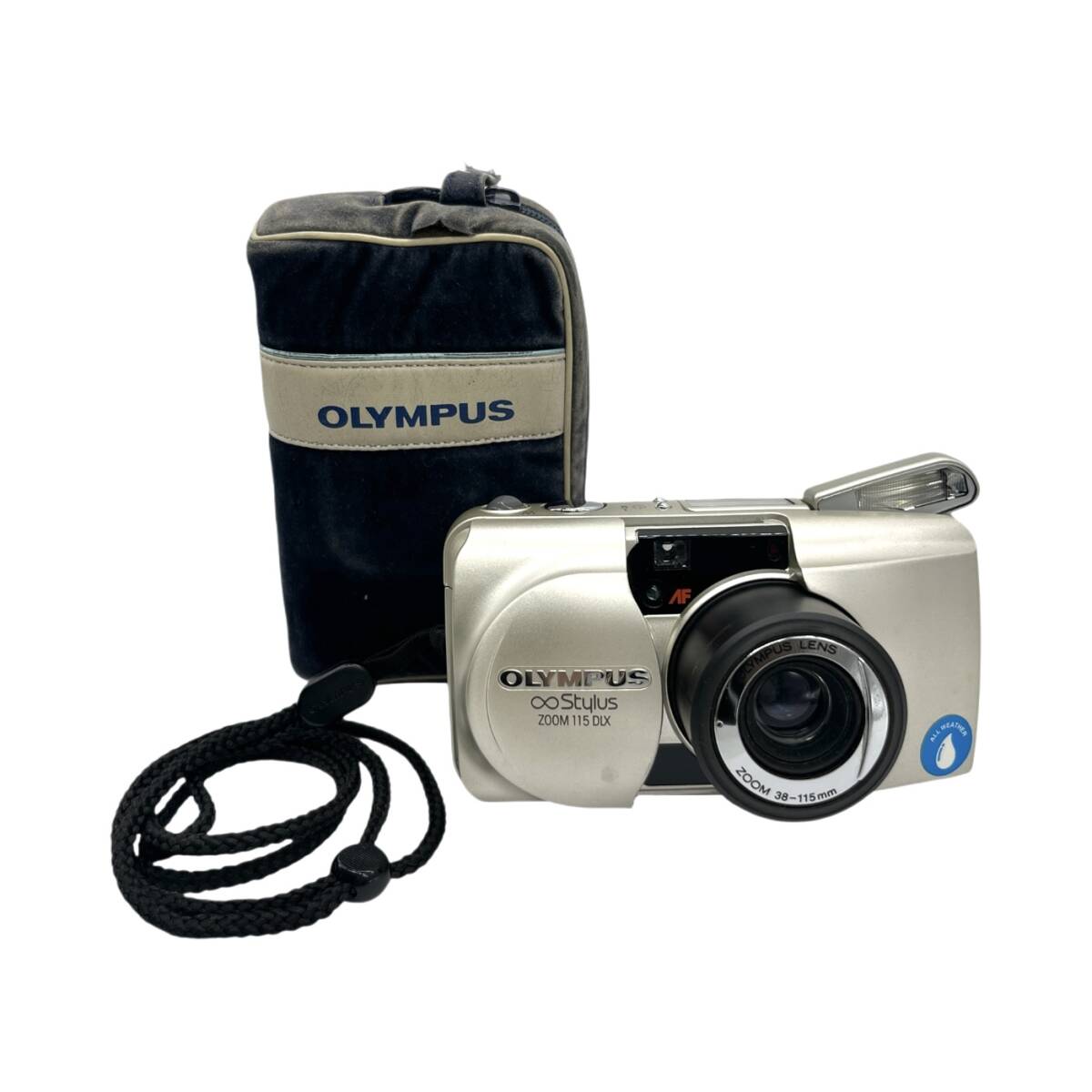 OLYMPUS Stylus ZOOM 115 DLX オリンパス 38-115mm コンパクトカメラ ケース・ストラップ付き フィルムカメラ 動作未確認