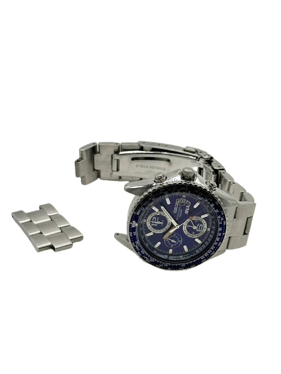 SEIKO セイコー SZER021 全日空 パイロットクロノグラフ ハッピーフライトモデル SS クオーツ ベルト破損 不動