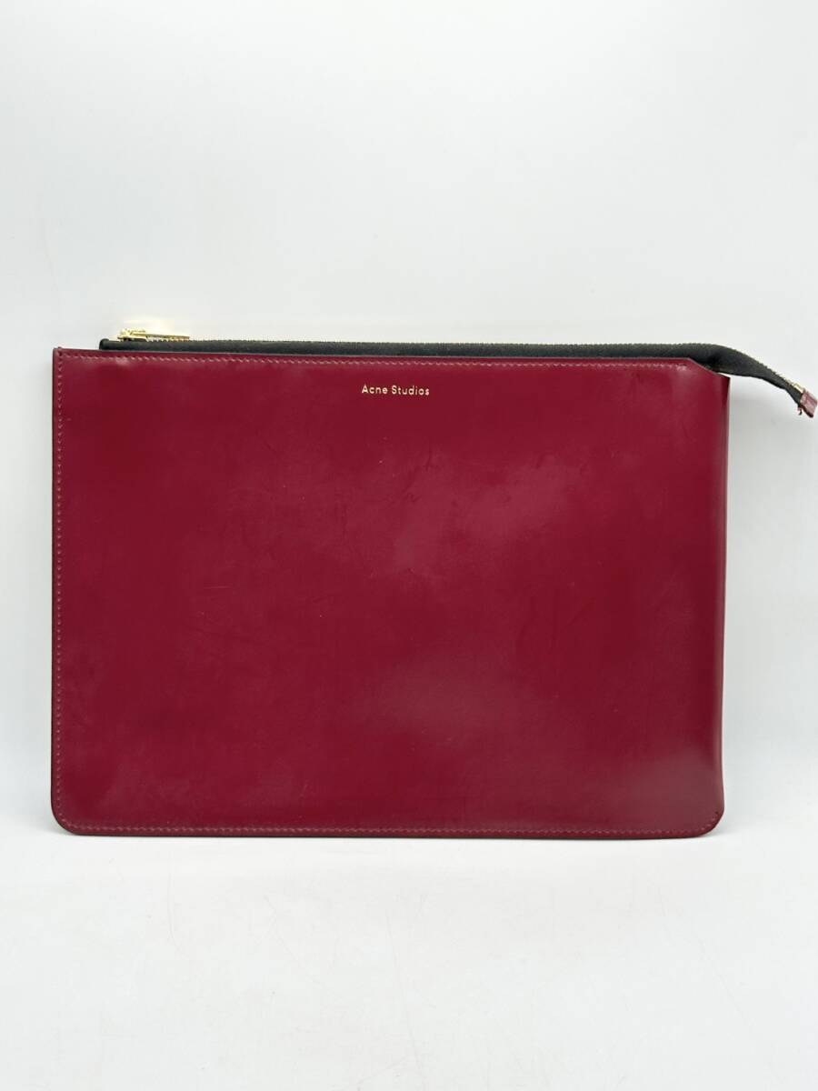 Acne Studios アクネ ストゥディオズ セカンドバッグ クラッチバッグ ボルドー系 横幅:約25cm 縦幅:約18.5