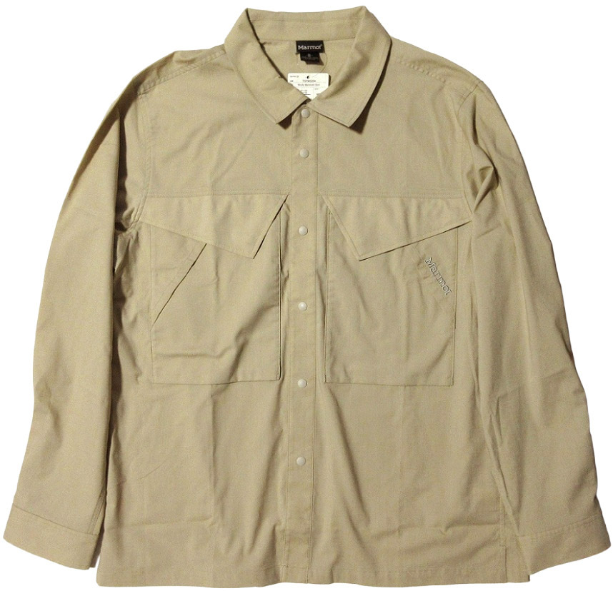 Marmot ウーリー マンモス 撥水 ストレッチ 長袖シャツ XLサイズ ベージュ系 マーモット
