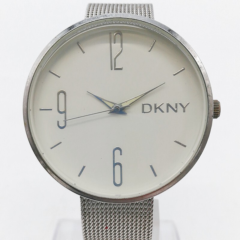 稼動品 美品 DKNY ダナキャランニューヨーク シルバー 純正ベルト メンズ レディース 55-28