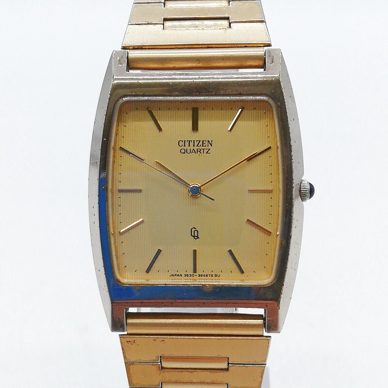 稼動品 CITIZEN シチズン CRYSTRON T4-362331TA RSP トノー ゴールド ヴィンテージ アンティーク メンズ 55-62