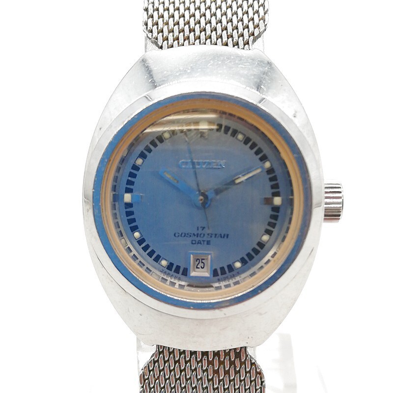 稼動品 CITIZEN シチズン COSMO STAR DATE 4-610059TA AUTOMATIC 自動巻き ヴィンテージ アンティーク レディース デイト 純正ベルト 55-66