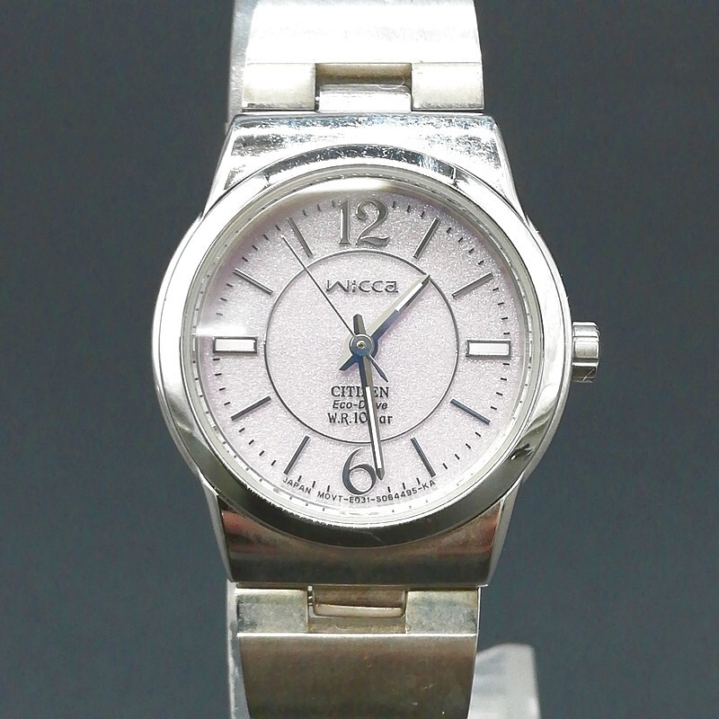稼動品 美品 CITIZEN シチズン WICCA ウィッカ E031-S039342 エコドライブ レディース 純正ベルト 56-26