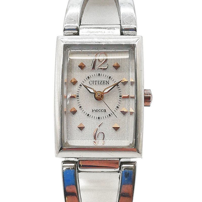 稼動品 CITIZEN シチズン wicca ウィッカ B035-S051312 レディース エコドライブ カットガラス 純正ベルト 57-38