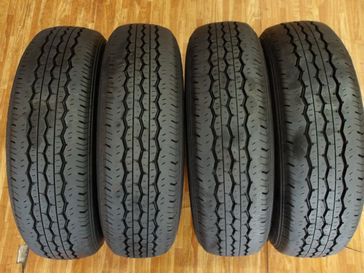 O 送料無料 即納 25年 極上バリ山 タイヤのみ4本 ブリヂストン エコピア RD613 195/80R15 107/105N LT ハイエース レジアス キャラバン