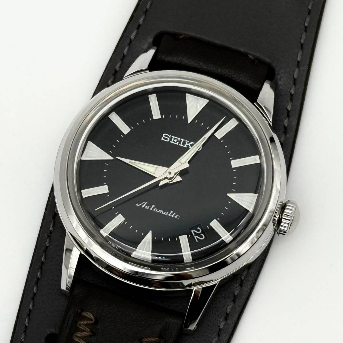 SEIKO セイコー アルピニスト 復刻デザイン 6L35-00E0 革/SS SBEN001 ブラック AT メンズ 1959本限定 腕時計 稼働品