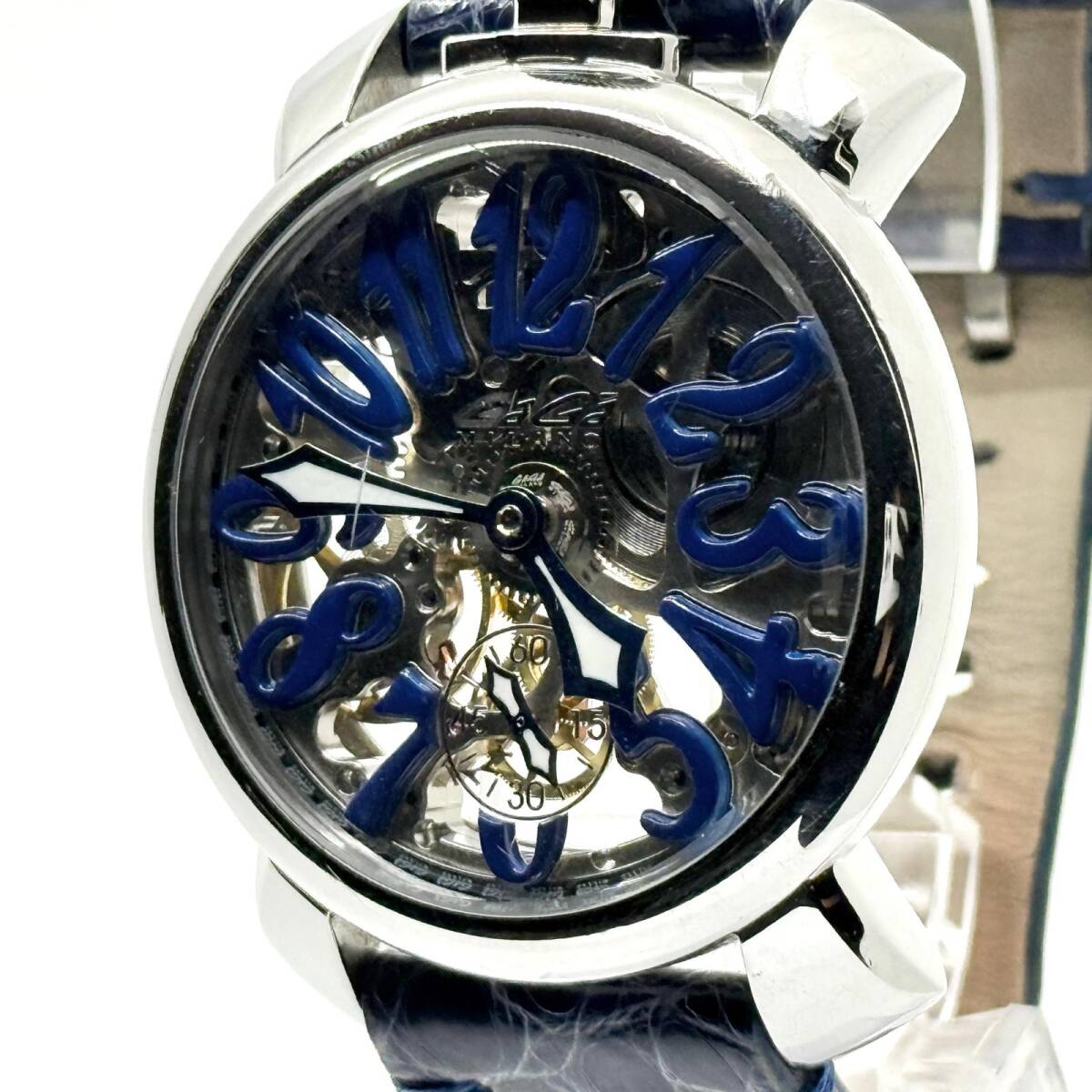 Gaga Milano ガガ・ミラノ マヌアーレ48 スケルトン 5310.04 手巻き メンズ 腕時計 稼働品