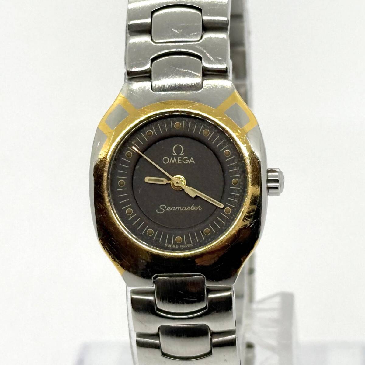 OMEGA オメガ SEAMASTER シーマスター ポラリス グレー QZ レディース 腕時計 稼働品