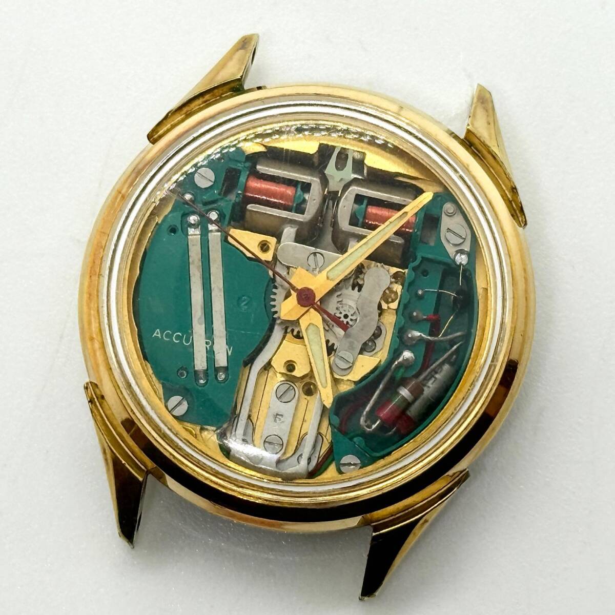 BULOVA ACCUTRON ブローバ アキュトロン スケルトン G92339 QZ ユニセックス N3 音叉時計 腕時計 訳あり